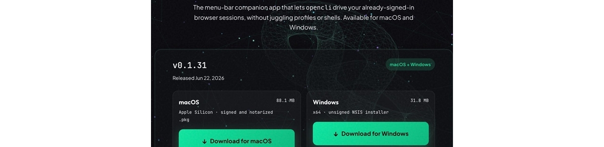 OpenCLI APP桌面版发布，简化网页自动化操作流程