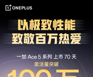 一加Ace 5系列卖爆：激活量破200万